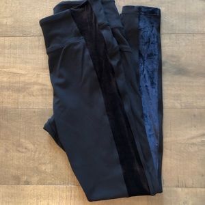 Athleta Tuxedo Stripe Black Pants
